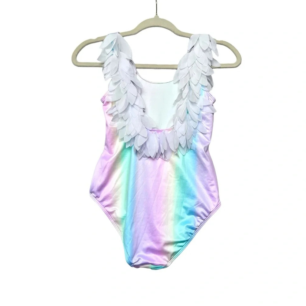 STELLA COVE PETAL ONE PIECE SWIMSUIT IN UNICORN RAINBOW GIRLS SIZE 14 - Picture 5 of 6